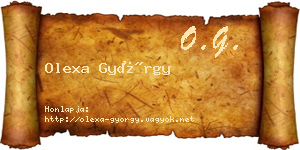 Olexa György névjegykártya