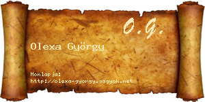 Olexa György névjegykártya